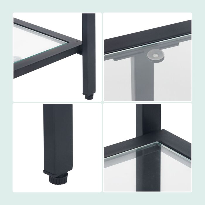 Столик-консоль Relaxdays з 3 скляними полицями