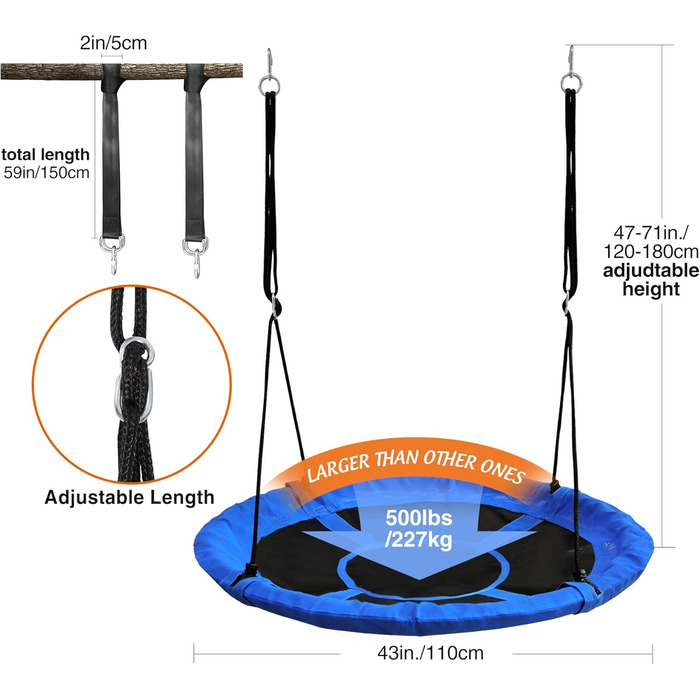 Шоукель REDCAMP Ø 110 см, водостійкий Textilene, для саду та майданчика, блакитний