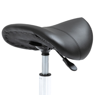 HOMCOM Saddle Stool Робочий стілець Поворотний стілець з регулюванням висоти з оббивкою чорного кольору, ідеально підходить для косметики та офісу