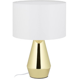 Настільна лампа з сенсорним регулюванням, сучасна приліжкова лампа, HxD 40 x 29 см, E27, настільна лампа з абажуром, золото/білий