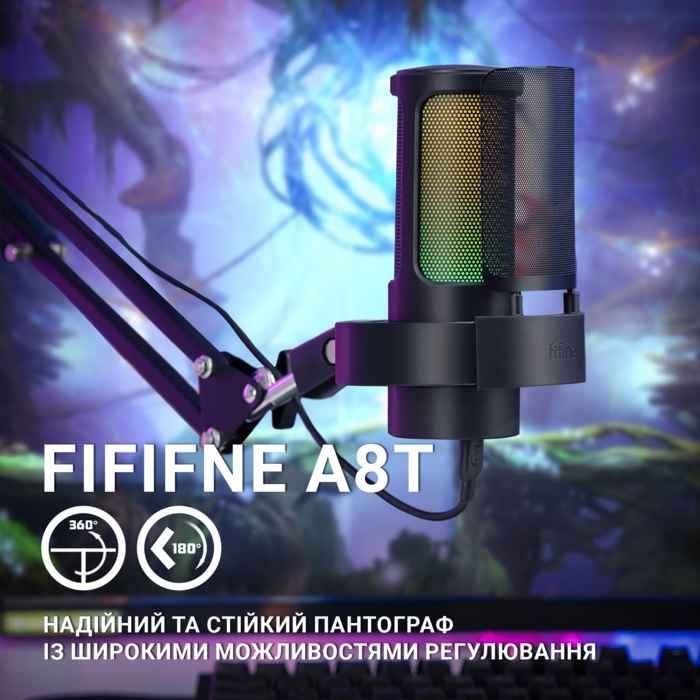 Мікрофон Fifine A8T Black