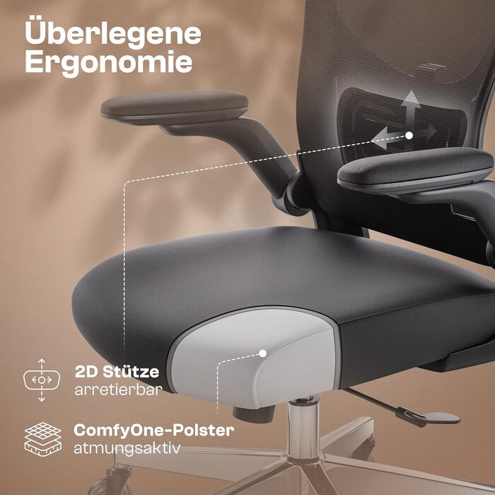 Ергономічне крісло Galahad (Чорний) - офісне, для ігор, регульоване, до 150 кг