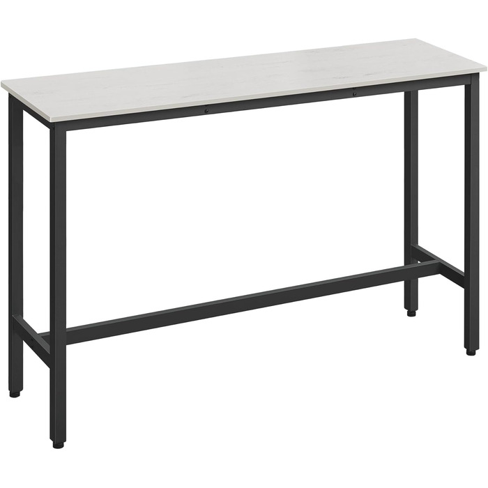Барний стіл VASAGLE LBT140B73: промисловий дизайн, металевий каркас, 140 см, білий & чорний