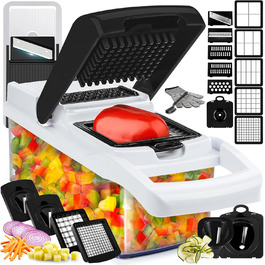 Багатофункціональний набір для нарізки овочів 25-в-1: слайсер, спіралайзер, нарізчик, шинкувальник, з контейнером, з нержавіючої сталі