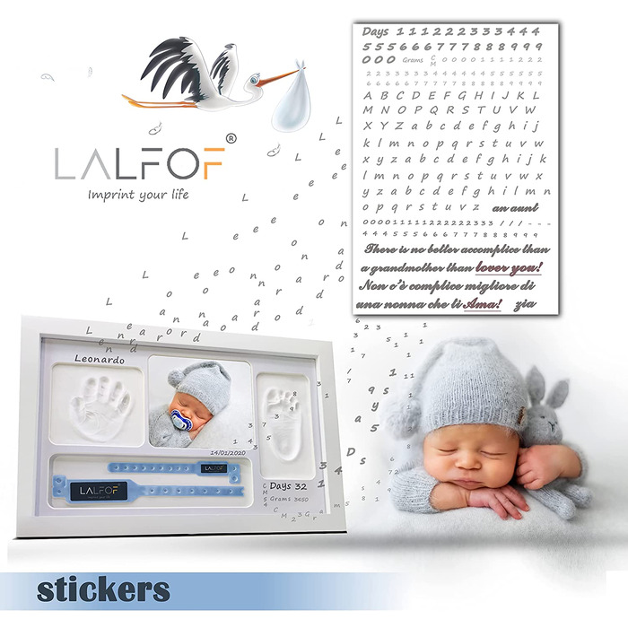 Дитячий набір LALFOF footprint 7in1 з налаштованим назвою і обробкою для зберігання речей. Подарунковий дитячий набір для новонароджених і малюків