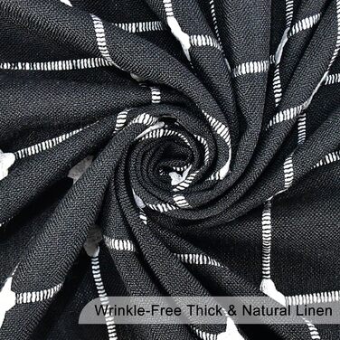 Шторка для душу сіро-зеленого кольору - сільський бохо-сучасний стиль, тканина льон, для ванної кімнати, вінтажний стиль, міцна, комплект зі бахромою, стильна богемна шторка для душу, 48x72 дюйми (121.9 x 182.9 см, 1 шт., чорний)