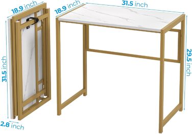 Злагоджений стіл GreenForest 80x48 см, розкладний, без монтажу, для дому та офісу, золотий колір