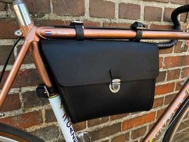 Сумка на каркасі Gusti шкіряна - JEF P. Жіноча та чоловіча шкіряна сумка Bicycle Pannier Black Leather розмір L