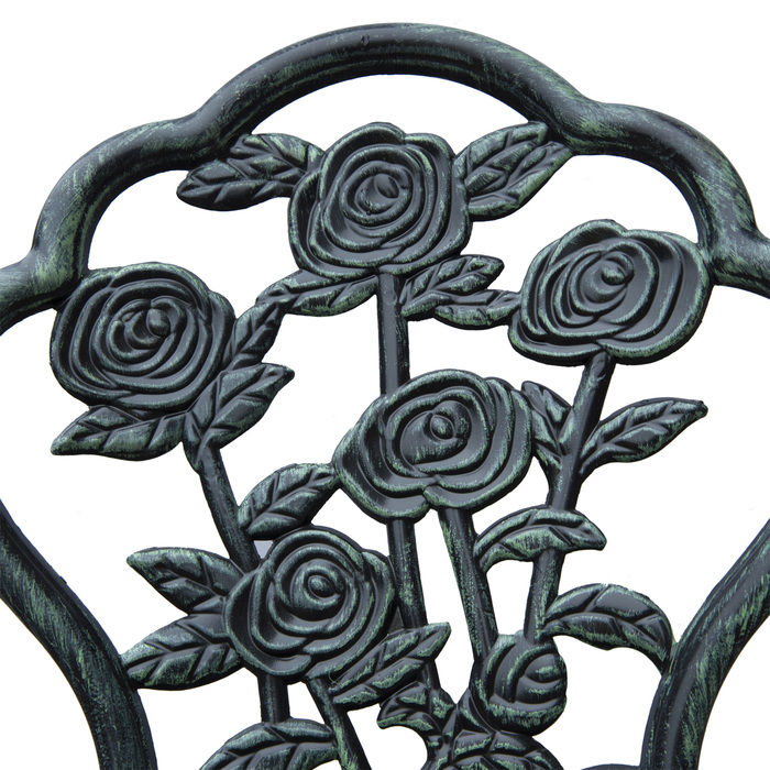 Набір садових меблів Bistroset на 2 особи: балконний набір з литого алюмінію, античний зелений