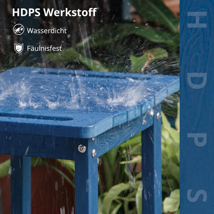 Двомісний душовий стілець LUE BONA HDPS з підставкою для гоління ніг, водонепроникний, з ручками, для внутрішнього та зовнішнього використання, Marineblau