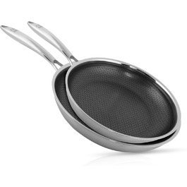 Набір сковорідок FIXLINE® Premium Ø28 та 24 см - для всіх типів плит (включно з індукцією) - антипригарне покриття, стійке до подряпин - для духовки до 230℃ - стильний фактурний дизайн - популярний набір