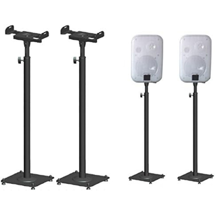 Підставка для колонок з металу, 2 шт. - регульована висота, з кабелепроводом, чорний колір, модель BS16B
