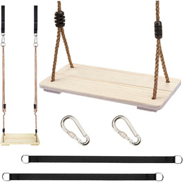 Шовковий крісло-гойдалка KINSPORY з регульованим канатом, для дому та саду, до 130 кг, світло-коричневий