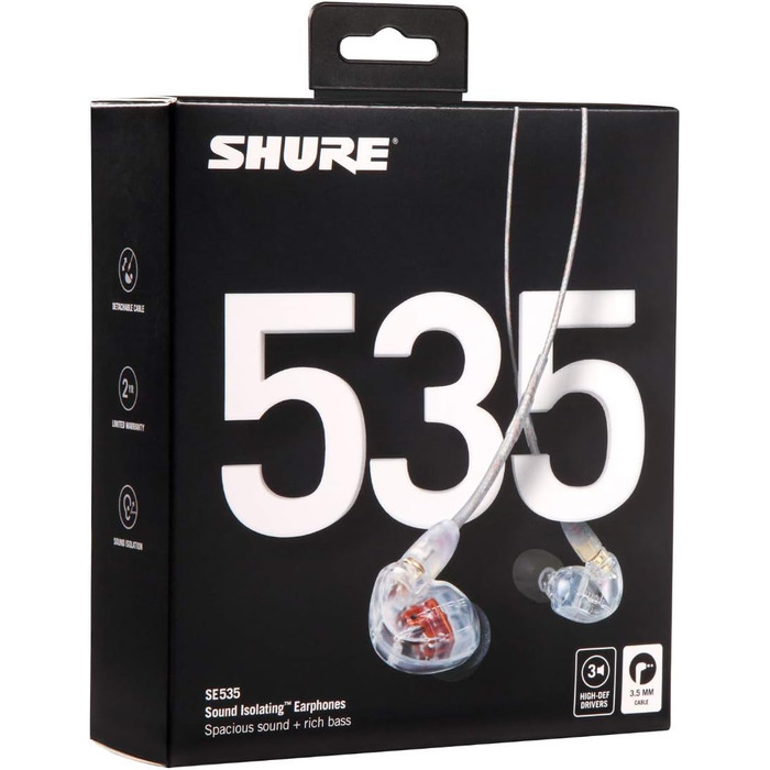 Навушники-вкладиші Shure SE535, прозорі