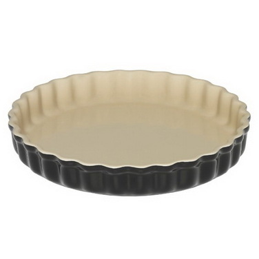 Кругла хвиляста форма для випічки 24 см, чорна глянцева Le Creuset