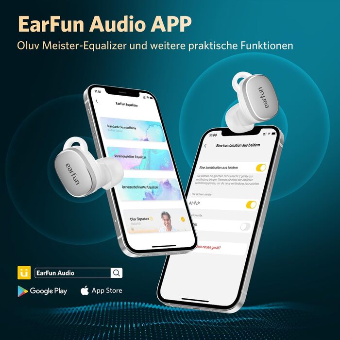 Навушники EarFun Free Pro 3 у вухах, шумозаглушення, Hi-Res, aptX, акумулятор 33 год, сріблястий/білий