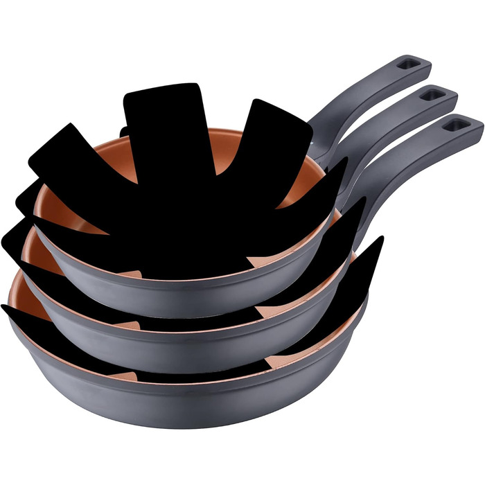 Набір кухонних сковорідок San Ignacio Bronze (3 шт.) з антипригарним покриттям, 28 x 28 x 4,5 см, алюміній, для всіх плит