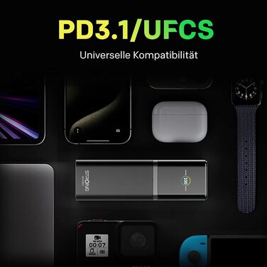 Power Bank STRONG S-19, 12000mAh, 176W, USB-C PD 3.1 + UFCS, TFT-дисплей, для iPhone, Galaxy, MacBook, iPad, 12000 мАг