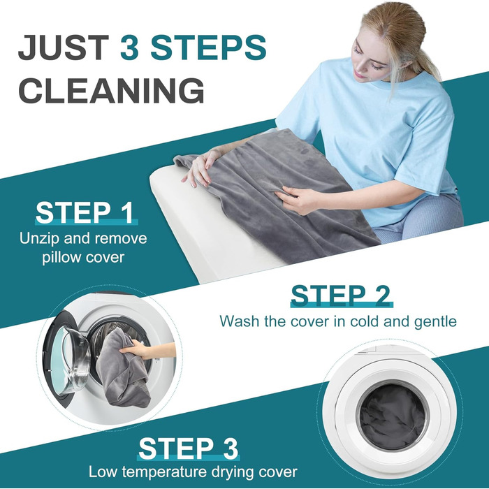 Ортопедична подушка Zepphi для ніг та спини з Memory Foam - для комфортного сну та відпочинку вдома (сіра)