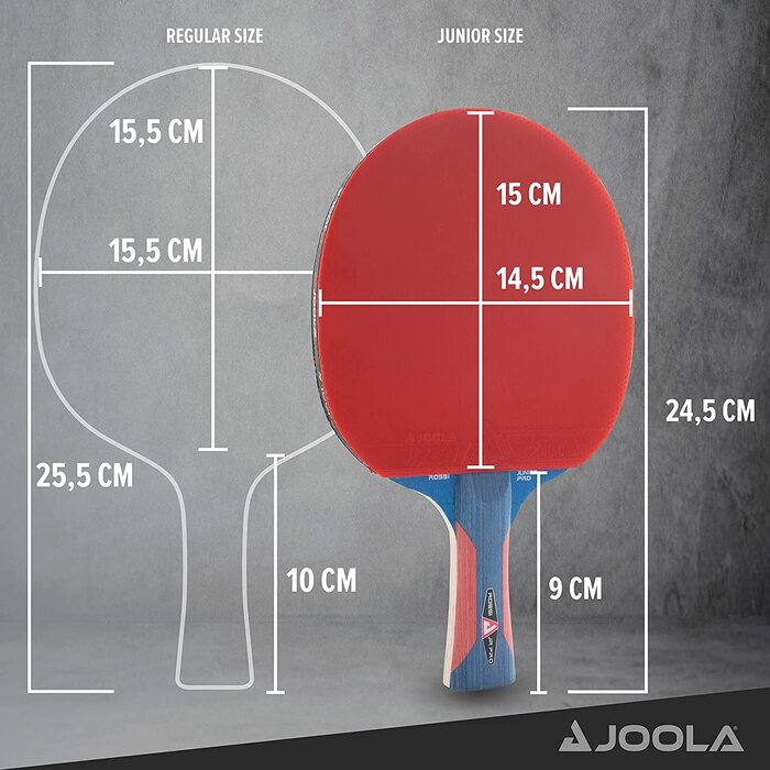 Ракетка для настільного тенісу JOOLA Rosskopf Junior Pro схвалена ITTF дитяча ракетка для настільного тенісу 5 зірок, ручка синя / червона, товщина губки 1,8 мм (комплект з кишеньковою ракеткою, синій)