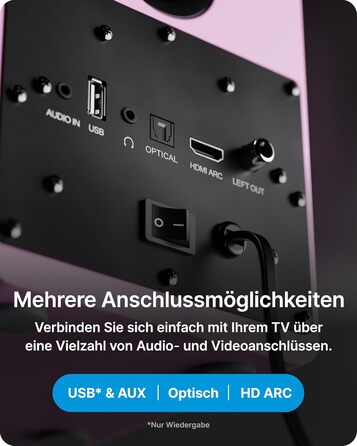 Активні Hi-Fi колонки Majority D50X 2.0, 60 Вт, Bluetooth 5.3, HDMI ARC, AUX, вуглецевий диффузор, для ПК та студії (Рожеві)