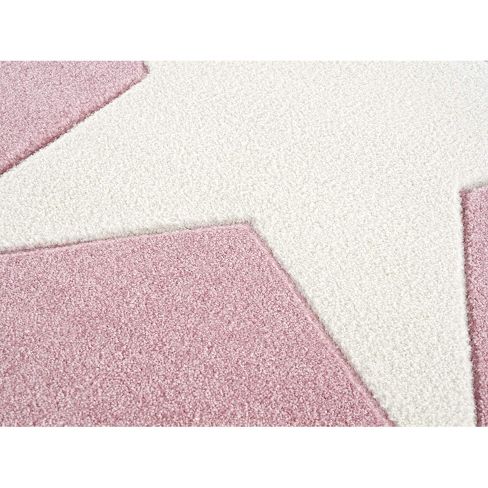 Високоякісний дитячий килим Livone Дитяча кімната для підлітків Дитяча кімната зірка Рожевий білий Розмір (90x150 см)