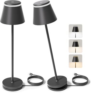 LED-лампа настільна бездротова Neoglint (2 шт) з бездротовою зарядкою та пультом ДУ, чорна