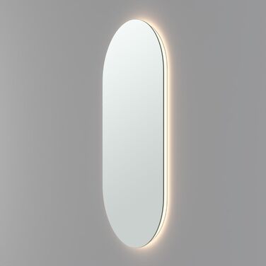 Дзеркало Loevschall Blokhus LED з підсвічуванням | Овальне, 80x50 см | Регульоване настінне дзеркало для ванної кімнати