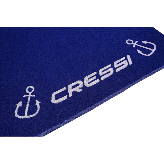 Пляжний рушник Cressi Cotton Frame-пляжний рушник для дорослих / високоякісний спортивний рушник 90x180 см (темно-синій)