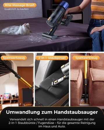 Бездротовий пилосос Proscenic P15: 55KPa, 580W, 70 хв, LED дисплей, антизаплутування, фільтр 6 шарів, для дому та авто