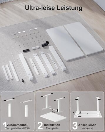 Дитячий електричний стіл Airfish, 80x60 см, регулювання висоти, пам'ять, для дому/офісу, білий