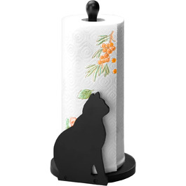 Тримач для рулонів паперу Maximex кіт - мінімалістичний, МДФ, 15x30x15 см, чорний