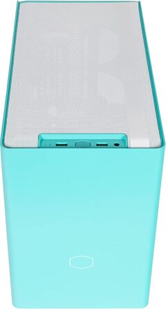 Комп'ютерний корпус Cooler Master MasterBox NR200P Mini-ITX з загартованим склом, вертикальним розташуванням відеокарти, чудовим охолодженням, Caribbean Blue
