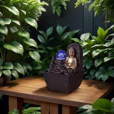 Декоративний фонтан Zen'Light Zimmerbrunnen: для дому, офісу, медитації, LED-підсвітка, H 18 см