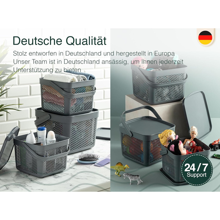 Набір контейнерів для зберігання картоплі, цибулі та часнику Uandu (3 шт., 5л, антрацит)