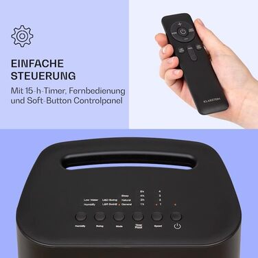 Клариштейн Охолоджувач повітря з водяним охолодженням IceWind Max, 4-в-1: охолоджувач, зволожувач, вентилятор, нічний режим, 60W, 330 м³/год, білий/чорний