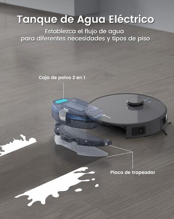 Робот-пилосос LEFANT M330 Pro з функцією миття, 3-в-1, 5000Pa, лазерна навігація, уникнення перешкод PSD, керування через додаток та голосове керування (M1-G)