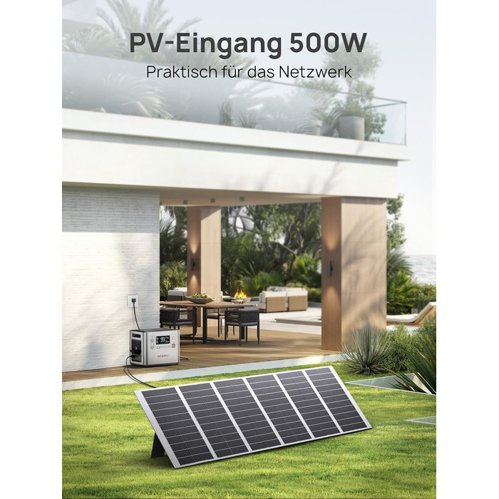 Портативна електростанція AFERIY 3840Wh з LiFePO4 акумулятором, USV, 3 виходи 3x230V AC (7200W пікова потужність), 2200W швидка зарядка, для кемпінгу та подорожей