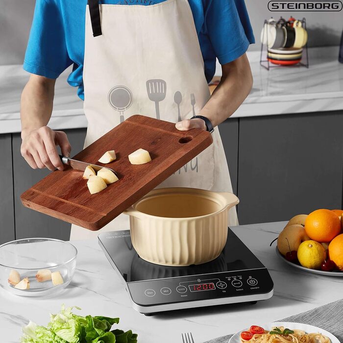 Індукційна плитка Steinborg 2000 Вт з сенсорним керуванням та захистом від перегріву | Електрична плитка для кухні