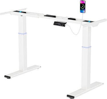 Регульований стіл (стійка) для столу, електричний, з пам'яттю, 120x60 см, білий