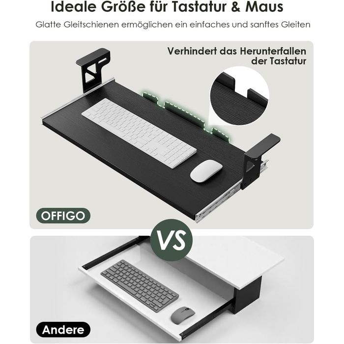 Електричний стіл OffiGo, 100x50 см, з підставкою для клавіатури, 3 режими пам'яті, для роботи та навчання, білий