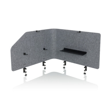Акустична перегородка для офісу FLEXMIUT T TOP з пластику / текстилю сірого кольору (hjh OFFICE)
