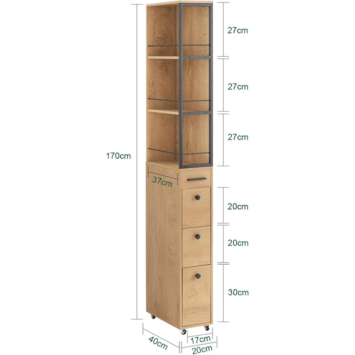 Буфет SoBuy FSB103-N з мікрохвильовкою та ламелею (107×40×85 см) – шафа для кухні та вітальні, дуб/чорний