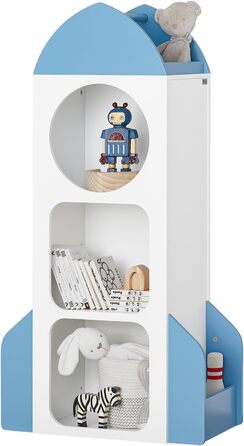 Дитяча полиця Книжкова шафа Дитяча кімната Полиця для зберігання для дітей Дитячі дитячі меблі біло-блакитні BHT приблизно 6120x32 см, 87-W