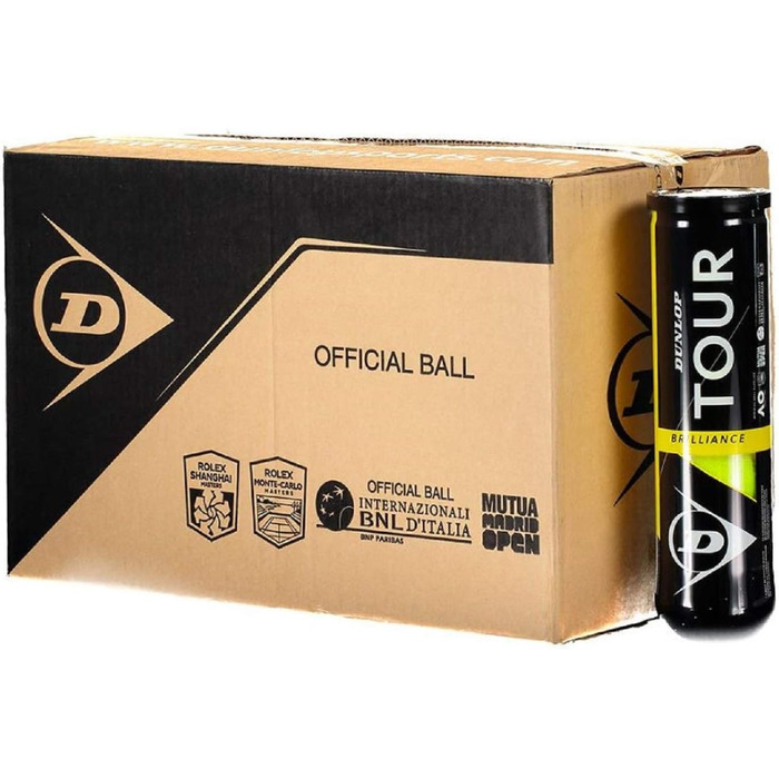 Тенісні м'ячі Dunlop Tour Brilliance Box 18 x 4 м'ячі