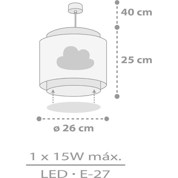 Світильник Dalber дитяча кімната, дитячий світильник підвісний світильник, стельовий світильник дитячий, стельовий світильник дитяча кімната Baby Dreams Cloud Grey, 76012E, E27