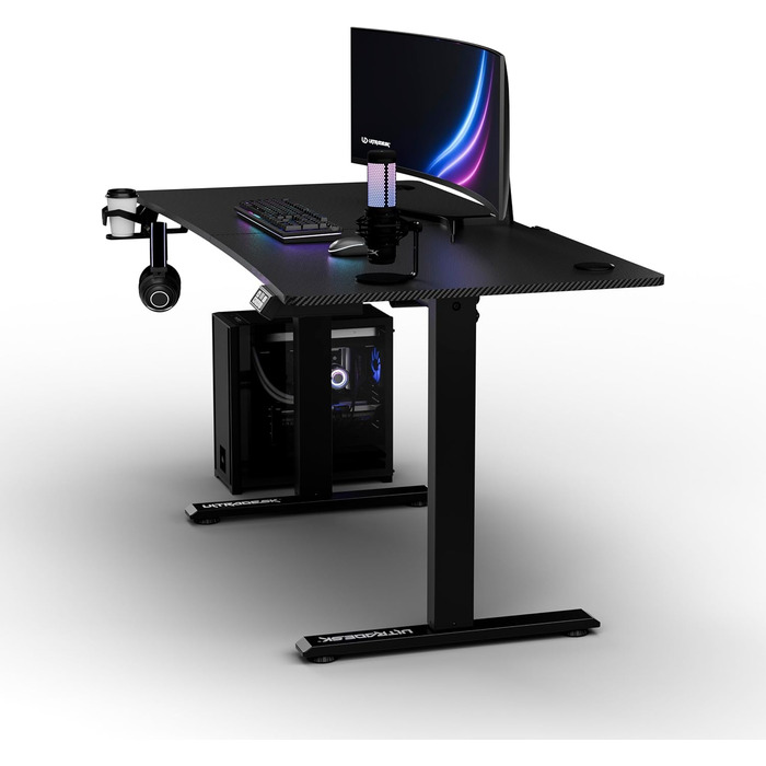 ULTRADESK Стіл для роботи та ігор, регулювання висоти, електричний, 140x68 см, чорний