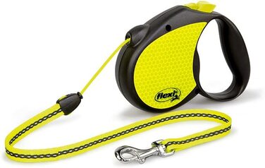 Гнучкий рулонний повідець Neon Reflect m мотузка 5 м неоново-чорний повідець для собак вагою до 20 кг м-до 20 кг