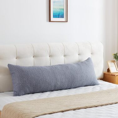 Подушка для сну на боці 39 x 137 см. Довга подушка для тих, хто спить на боці, з подрібненою піною з пам'яті. Вагітна подушка, подушка-обійми з віскоеластичної піни. Знімний чохол, регульована наповнюваність.