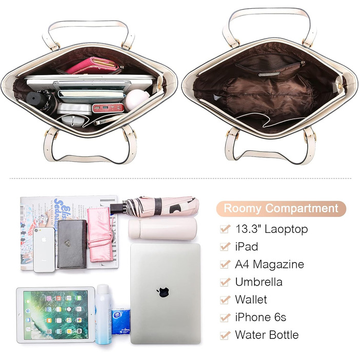 LOVEVOOK Набір сумок для жінок: гаманець, сумка через плече, сумка з ручкою, 3 шт., рожевий Y